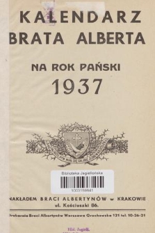 Kalendarz Brata Alberta na Rok Pański 1937