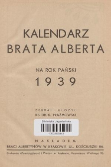 Kalendarz Brata Alberta na Rok Pański 1939