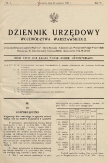 Dziennik Urzędowy Województwa Warszawskiego. 1925, nr 7