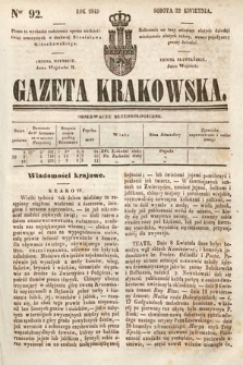 Gazeta Krakowska. 1843, nr 92