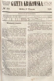Gazeta Krakowska. 1848, nr 219