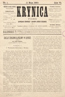 Krynica : pismo poświęcone sprawom polskich zdrojowisk. 1890, nr 1