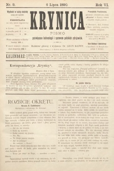 Krynica : pismo poświęcone sprawom polskich zdrojowisk. 1890, nr 9