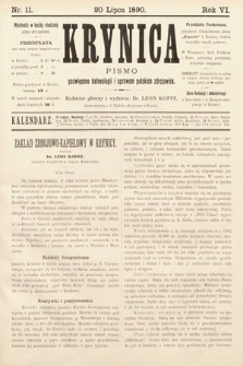 Krynica : pismo poświęcone sprawom polskich zdrojowisk. 1890, nr 11