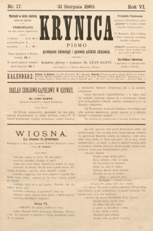 Krynica : pismo poświęcone sprawom polskich zdrojowisk. 1890, nr 17