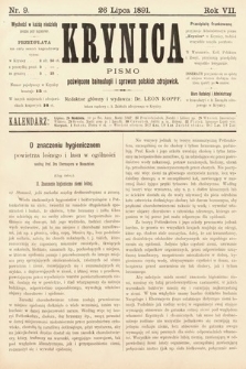 Krynica : pismo poświęcone sprawom polskich zdrojowisk. 1891, nr 9