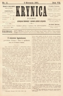 Krynica : pismo poświęcone sprawom polskich zdrojowisk. 1891, nr 11